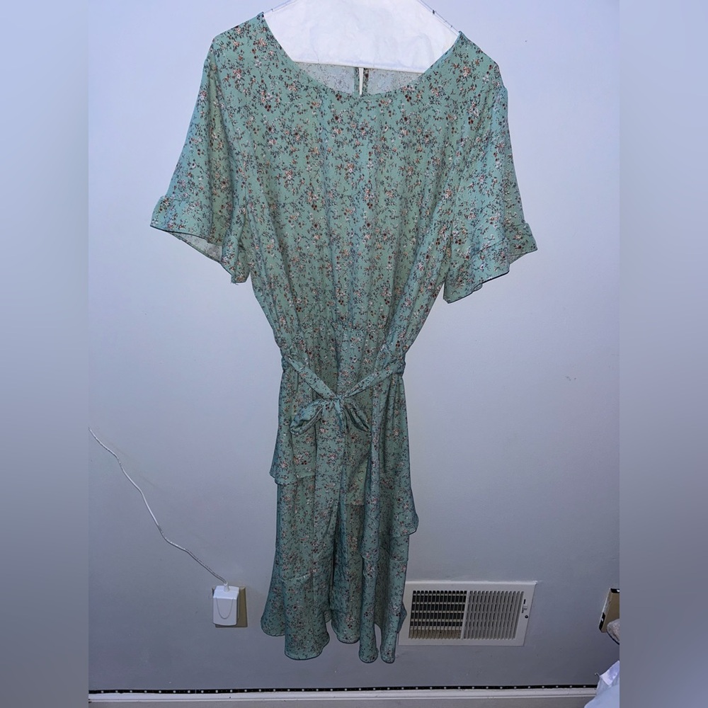 Floral Green Midi Dress